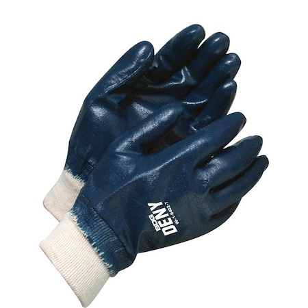 Coated Nitrile Blue Knitwrist Fully Coated, Shrink Wrapped, Size L